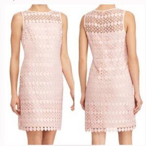 NWT, $170,  LAUREN by Ralph Lauren Melia English Rose Geometric Lace Dress - 2